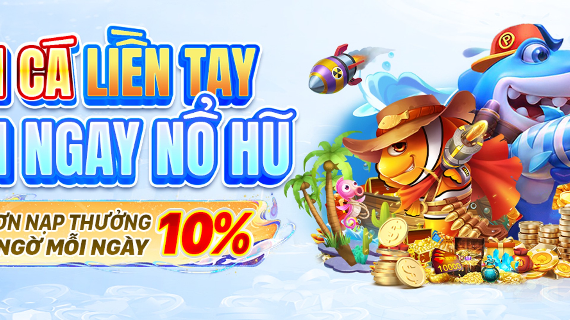 Hình ảnh game bắn cá 888bet với nhiều cá và kho báu