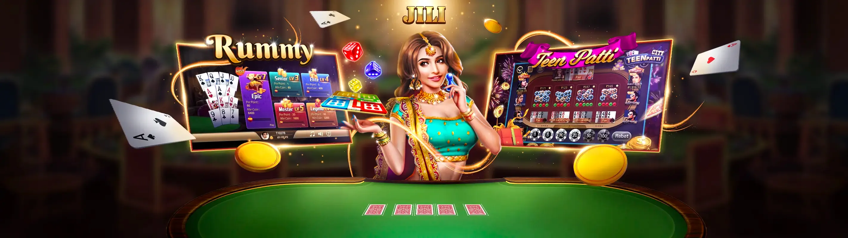 Bàn poker chuyên nghiệp tại 888bet với chip và lá bài